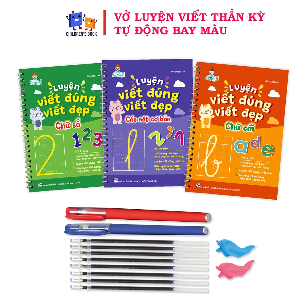 Bộ 3 Cuốn Vở Luyện Viết Thần Kỳ - Tặng Bút Tự Bay Màu (4-6 tuổi)