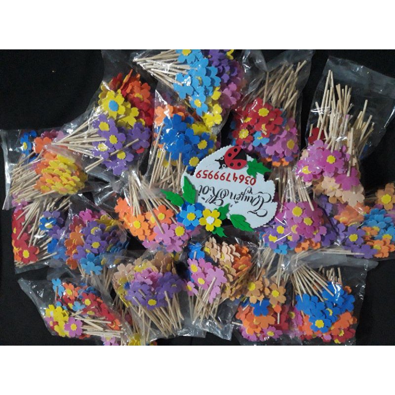 Túi 50 hoa bé ngoan giấy xốp nhiều màu