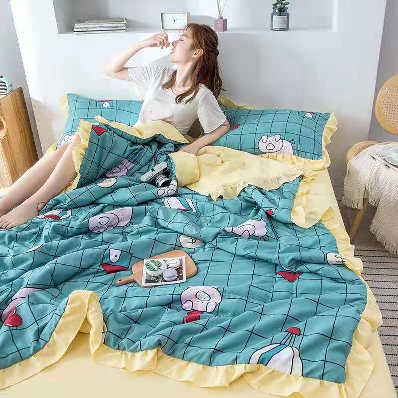 Bộ Chăn Ga Gối Cotton Đũi Bèo 4 Món Chăn Chần Hè Mẫu Mới Nhất 2021,Emmibedding,chăn ga gối-cotton poly/ga gối nệm