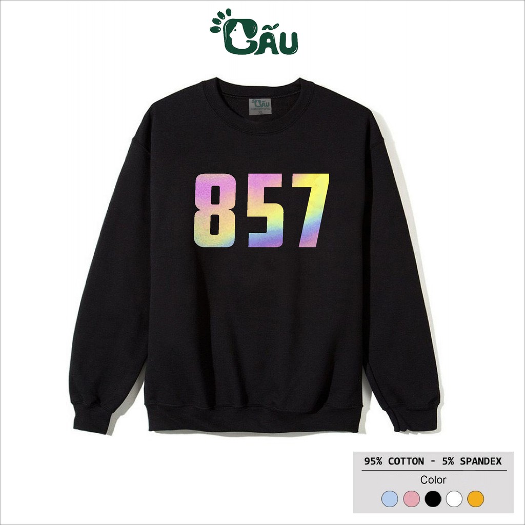 Áo sweater GẤU 194 vải thu đông co dãn, dày dặn mềm mịn form rộng phong cách Unisex - 857