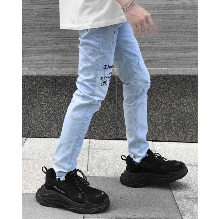 Quần jean nam xanh ✔️ skinny jeans nam ✔️ quần co giãn DADDYST #294 | BigBuy360 - bigbuy360.vn