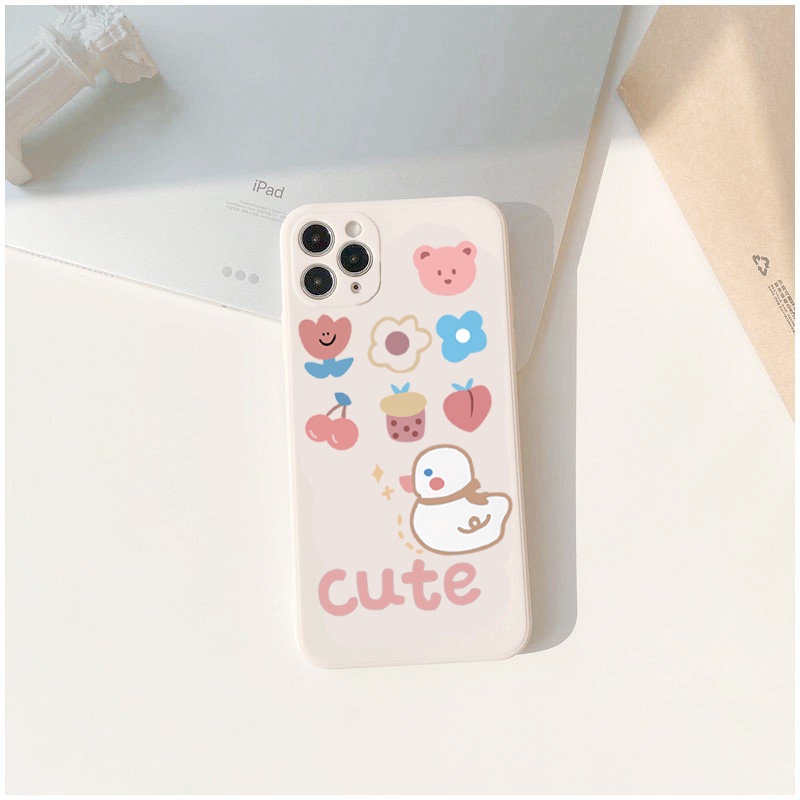 Ốp lưng iphone cạnh vuông Cute dành cho iphone 6 đến 14promax - E68