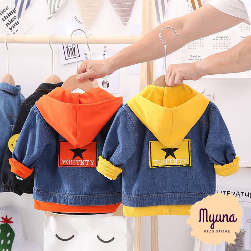 Áo khoác Jean cho bé trai 1 đến 4 tuổi, áo khoác chống nắng bé trai - Myuna Kids Store