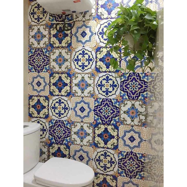 Decal dán bếp - decal dán tường, dán kính, nhà tắm chống nước - Decan gạch bông loại 1