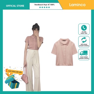 Áo polo nữ croptop form rộng tay ngắn hàn quốc giá rẻ Laminco