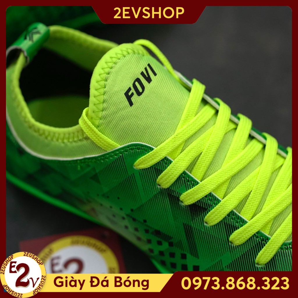 Giày đá bóng thể thao nam Fovi Debut Xanh Lá, giày đá banh cỏ nhân tạo đế mềm - 2EVSHOP