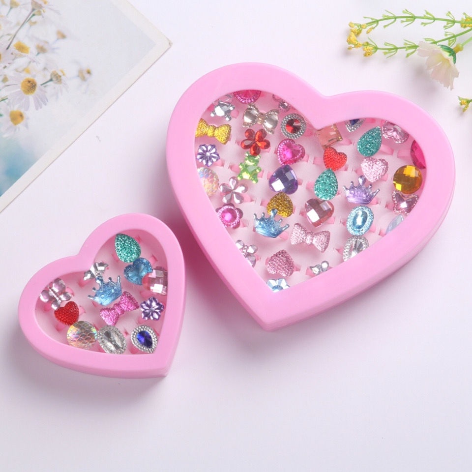 Nhẫn Đồ Chơi Công Chúa Hoạt Hình Đính Đá Pha Lê Cho Bé Gái