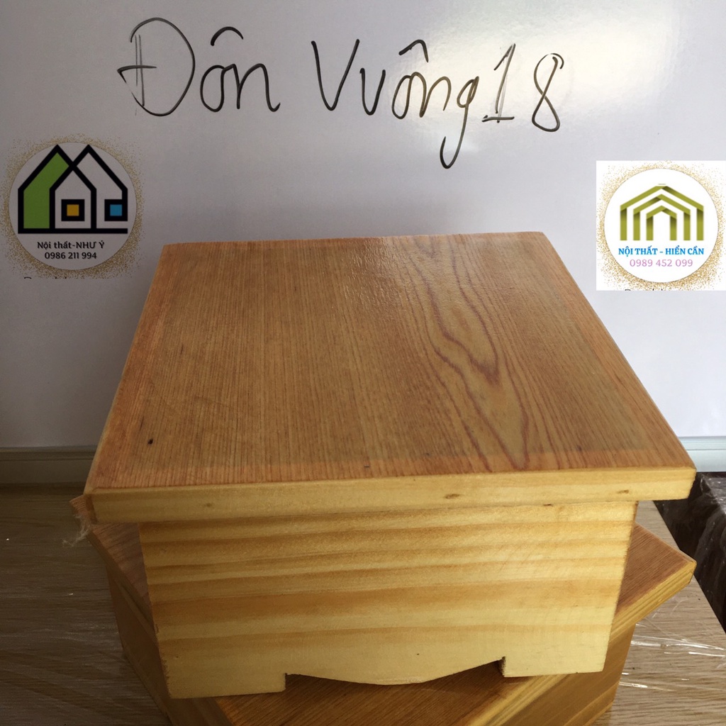 Đôn vuông màu sáng gỗ tự nhiên giá rẻ