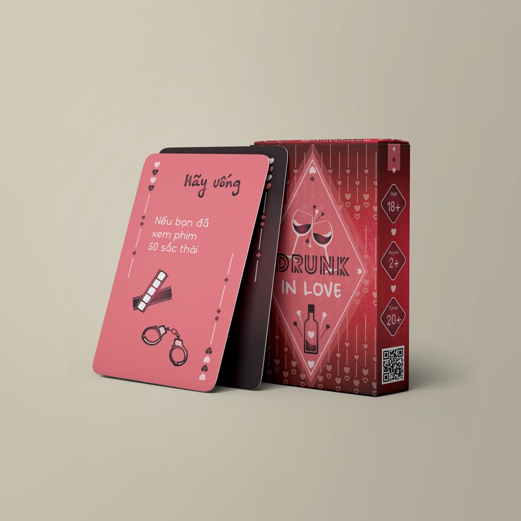 Bộ bài uống bia Drunk in Love - Say Tình - Dành cho 55 lá luật chơi dành cho cặp đôi tại tiệc ăn uống
