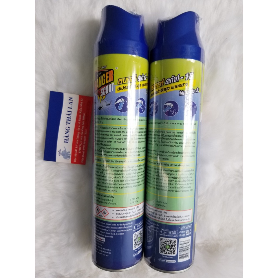 Bình Xịt Côn Trùng Ranger Thái Lan 600ml- Xịt muỗi- xịt gián xịt kiến