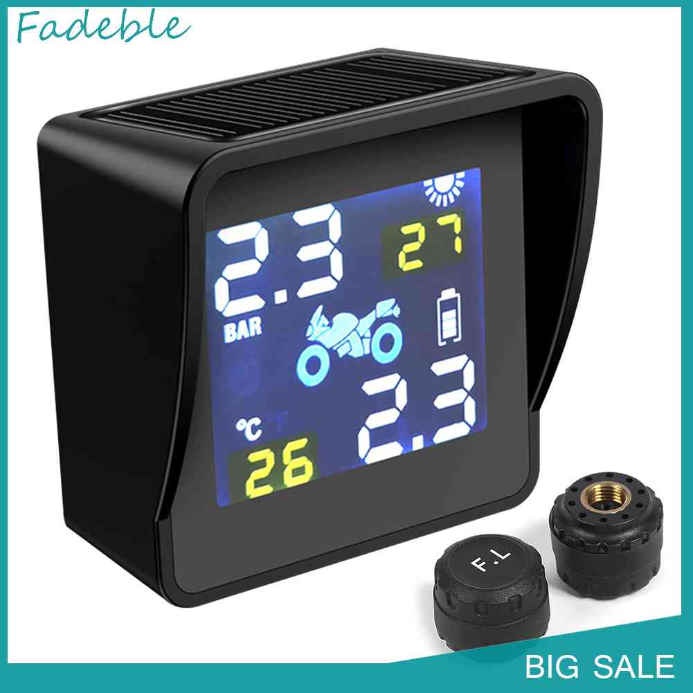 Hệ Thống Báo Động Áp Suất Lốp Xe Máy Năng Lượng Mặt Trời TPMS Với 2 Cảm Biến