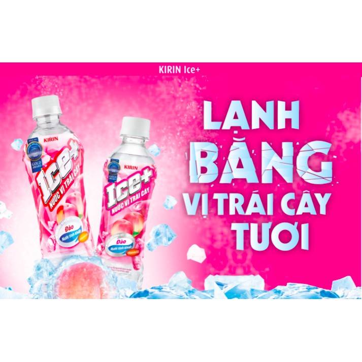 THÙNG 24 CHAI NƯỚC TRÁI CÂY ICE+ HƯƠNG ĐÀO 490ML (24 CHAI x 490ML)