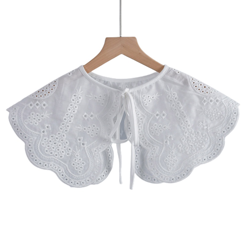 Khăn Choàng Cổ Giả Thêu Họa Tiết Chấm Bi / Cánh Hoa Mini Thời Trang Cho Nữ