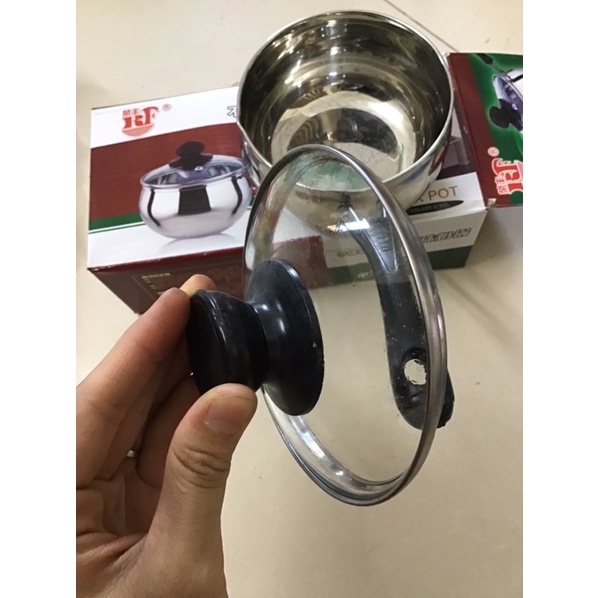 Quánh quấy bột 12cm, nồi quấy bột 2 đáy hợp kim cao cấp không rỉ ( k nấu bếp từ )