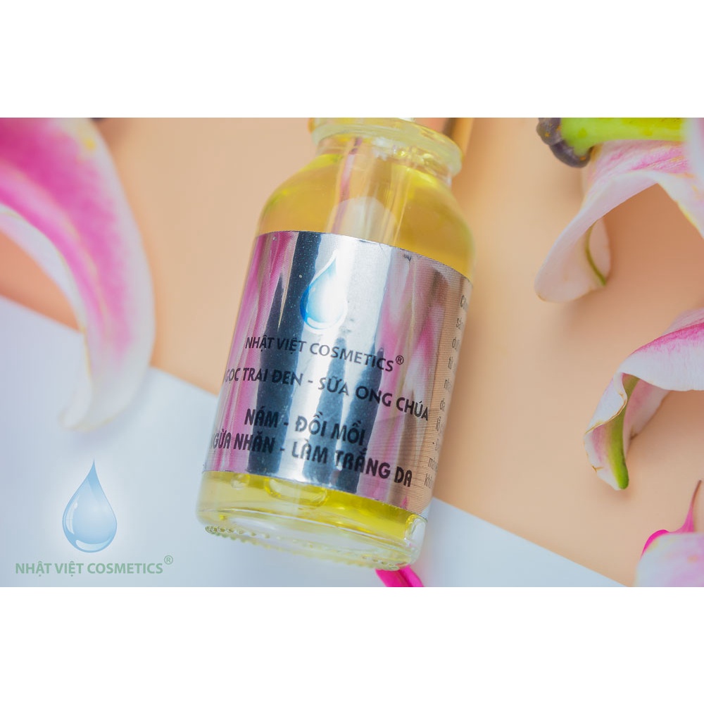 Serum nám Nhật Việt Cosmetics đồi mồi ngừa nhăn làm trắng da Ngọc Trai Đen - Sữa Ong Chúa