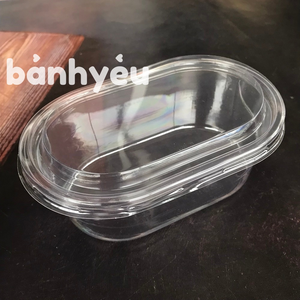 Hộp Oval Đựng Bánh Tiramisu, bánh lạnh, bông lan trứng muối, bánh bò