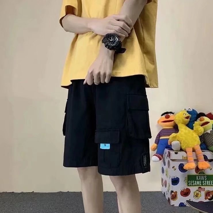 ♞AFF LIGA♞ Quần ngắn ống rộng Nhiều Túi Phong Cách Hip Hop Đường Phố Mới Cho Nam