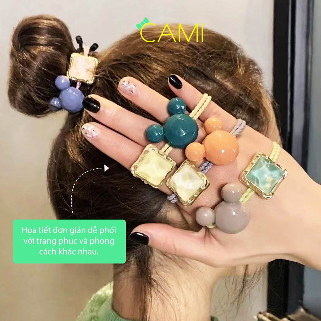 Thun cột tóc đính hạt đa dạng mẫu nhiều màu sắc thẩm mỹ cao, sang trọng dành cho phái đẹp - Cami - CMPK257