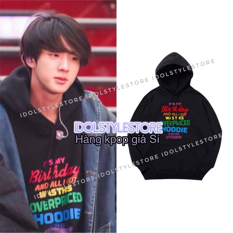 (Quà tặng kèm card Idol) áo nỉ nhiều màu của Jin BTS