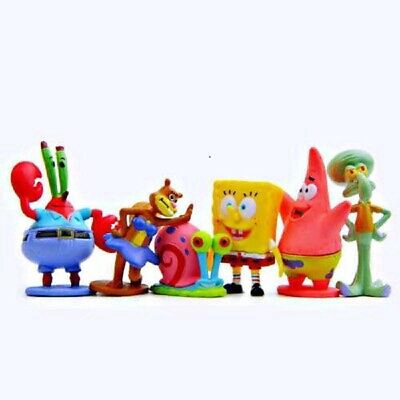 6 Mô Hình Nhân Vật Phim Hoạt Hình Spongebob Trang Trí Bánh Kem