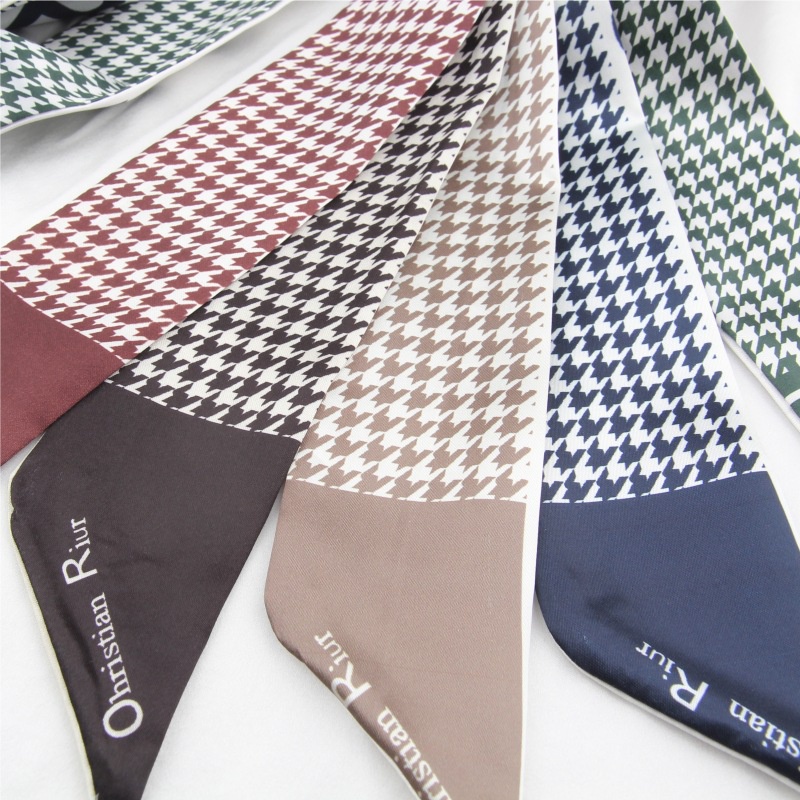 Khăn Quàng Cổ Nhỏ Bằng Lụa Có Dây Ruy Băng Cho Nữ