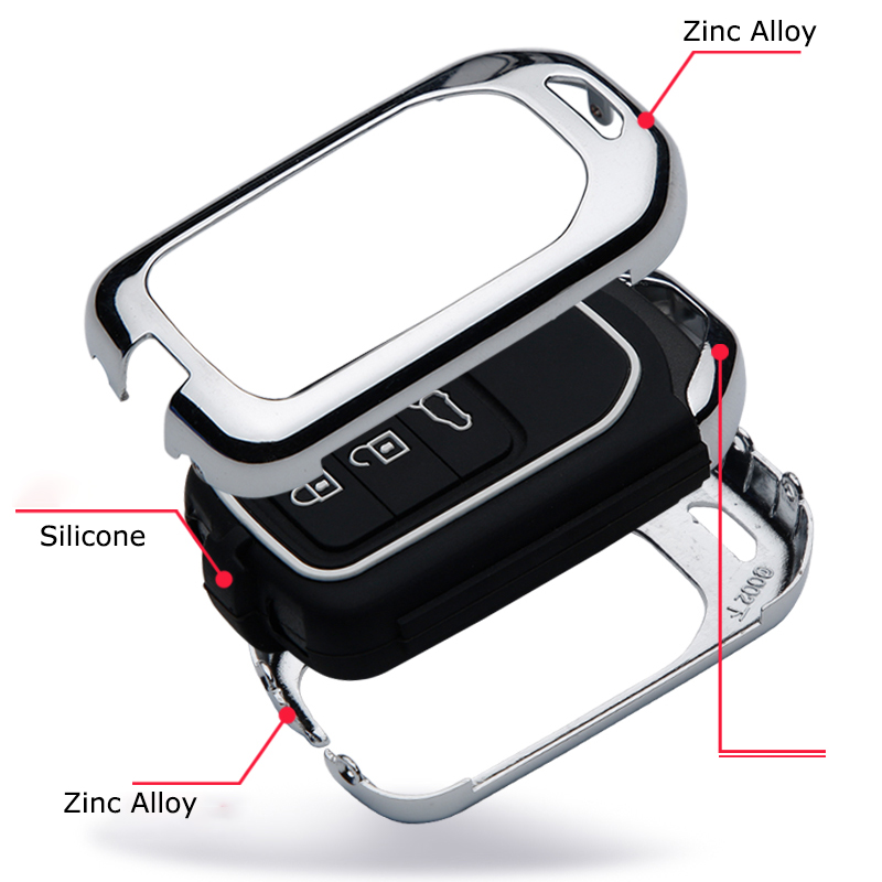 Vỏ chìa khóa điều khiển từ xa bằng hợp kim kẽm và silicon cho Honda Hrv City Spec V 2022/Crv/Accord/Civic Brio 2016-2022 Hrv Jazz Brv