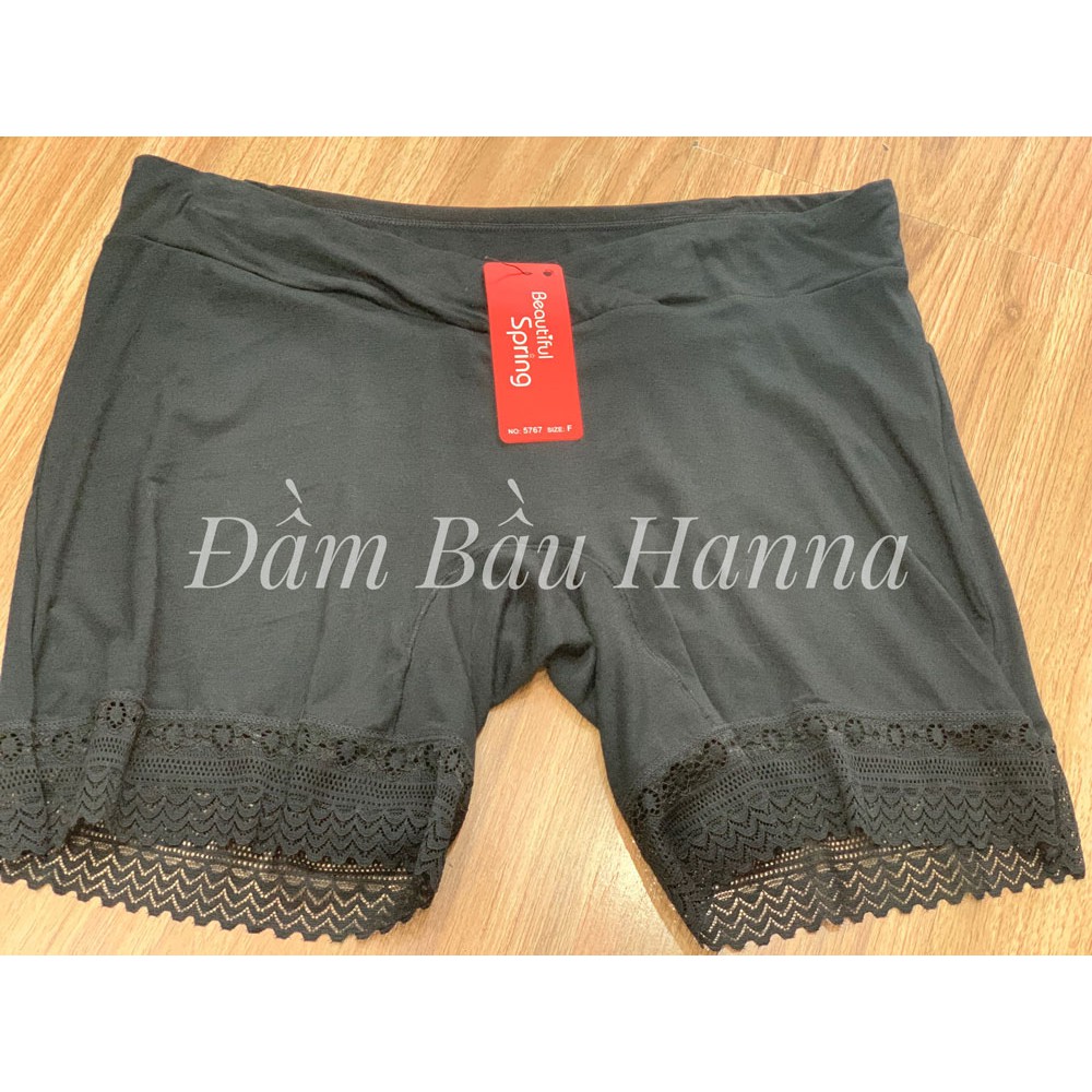 [FREE SIZE 52-75KG] Quần đùi bầu cạp chéo mặc ngủ và mặc trong váy cho bà bầu vải lụa chéo cotton co dãn thoải mái mát