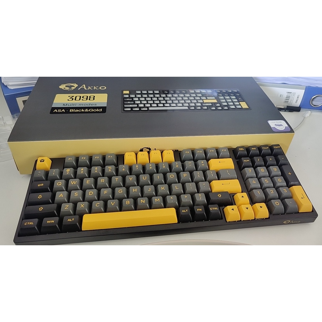 Bàn phím cơ AKKO 3098B Multi-modes Black Gold