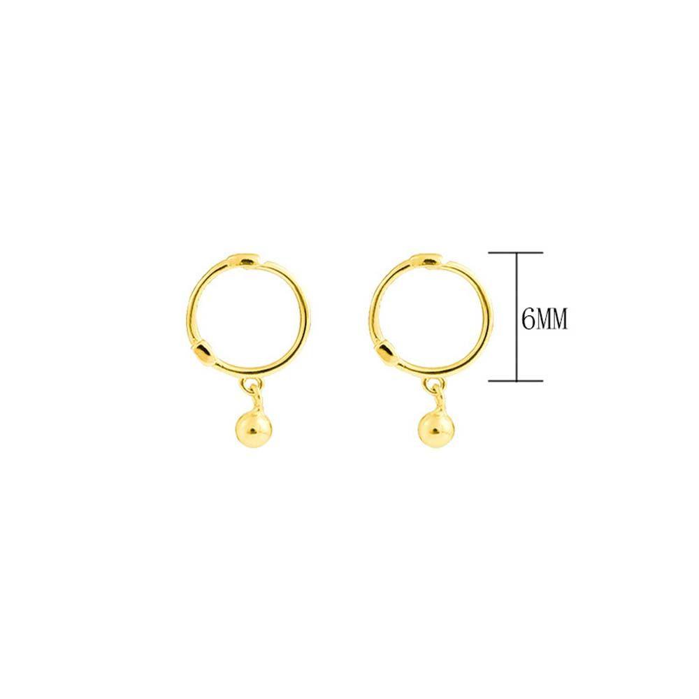 Khuyên Tai Vòng Tròn Đính Quả Cầu Kim Loại Phong Cách Vintage Dành Cho Nữ