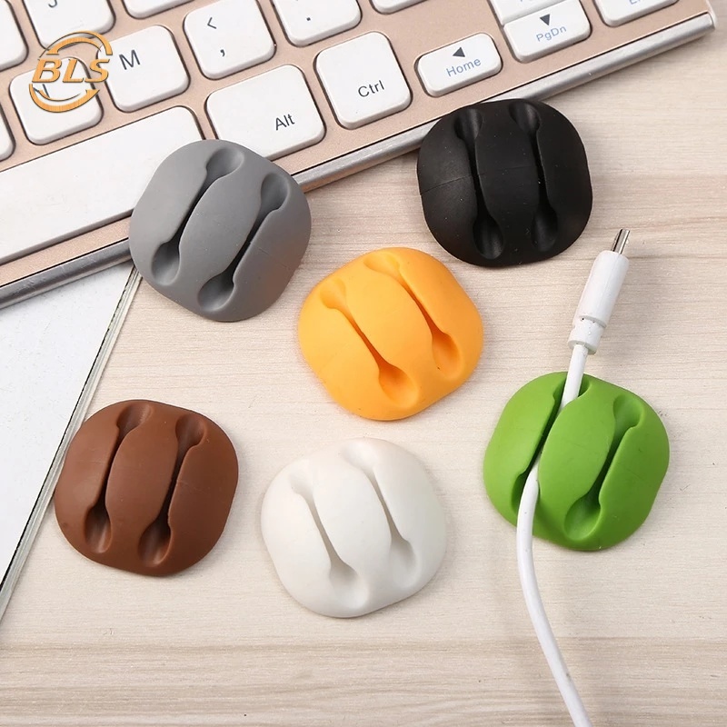 Dụng Cụ Giữ Cố Định Dây Cáp Bằng Silicon Hình Tròn Màu Sắc Ngẫu Nhiên