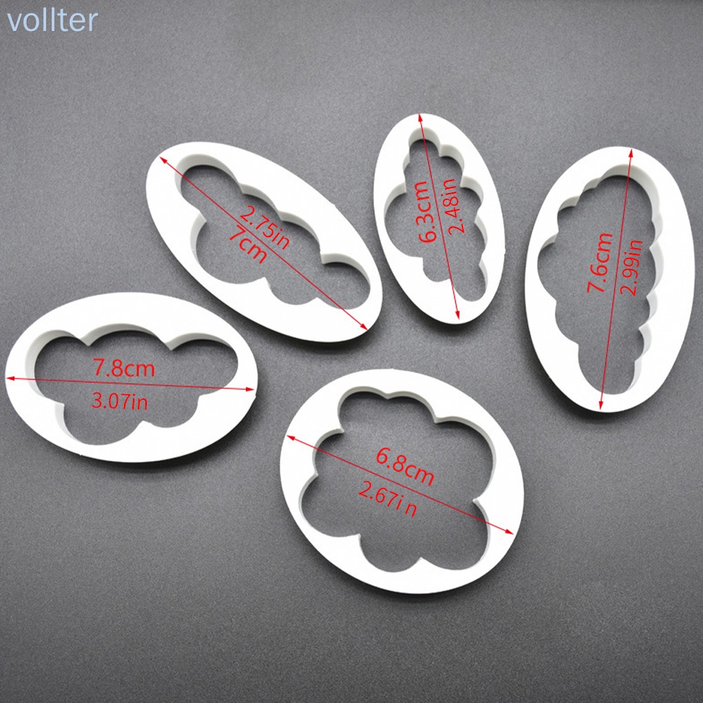 Set 5 khuôn làm bánh bằng silicon họa tiết đám mây