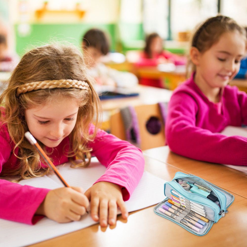 Túi đựng bút bằng vải canvas hai đầu sức chứa lớn màu sắc đa dạng