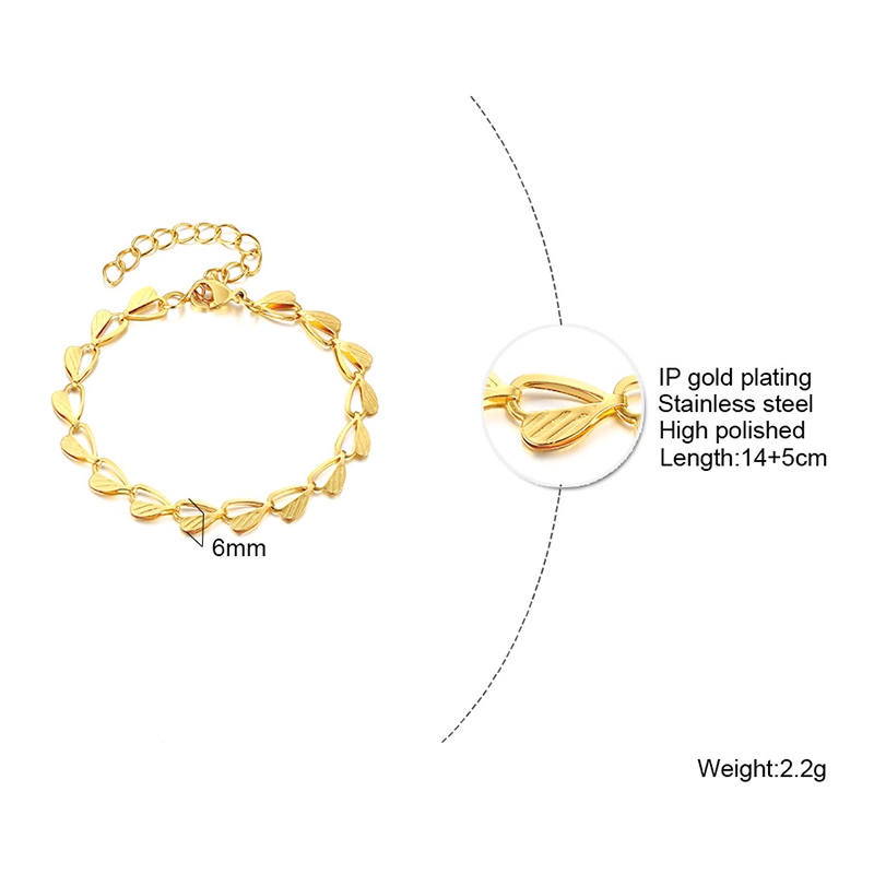 Vnox Gold Plated Stainless Steel Leaf Bracelet for Women