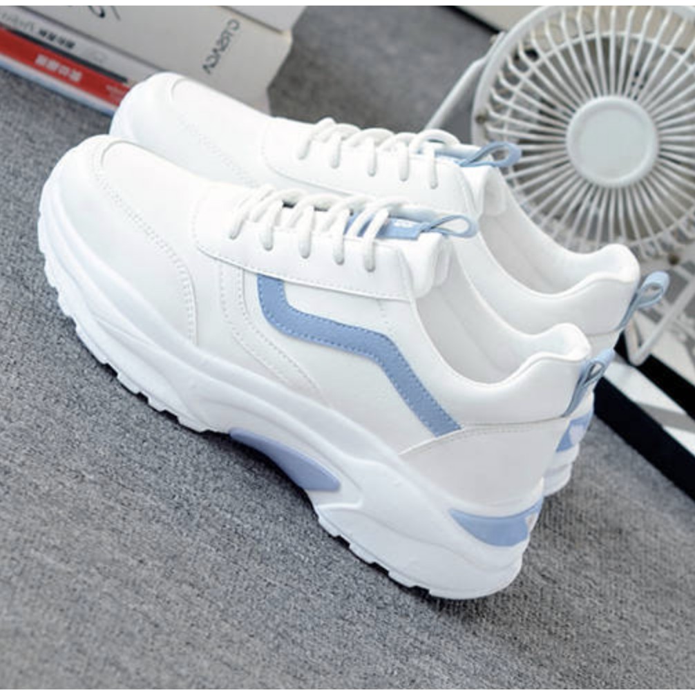 Giày nữ đế cao Sneaker chiều cao 2 sọc hottrend new GT0304- GOLDSNEAKER