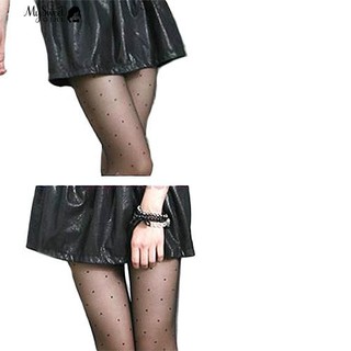 Quần tất đen mỏng họa tiết chấm bi