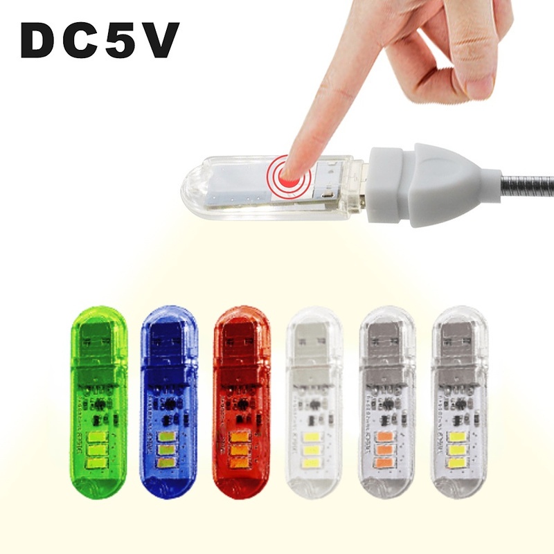 Đèn LED Đọc Sách Mini Nhiều Màu Sắc Công Tắc Cảm Ứng Cổng USB Tiện Dụng