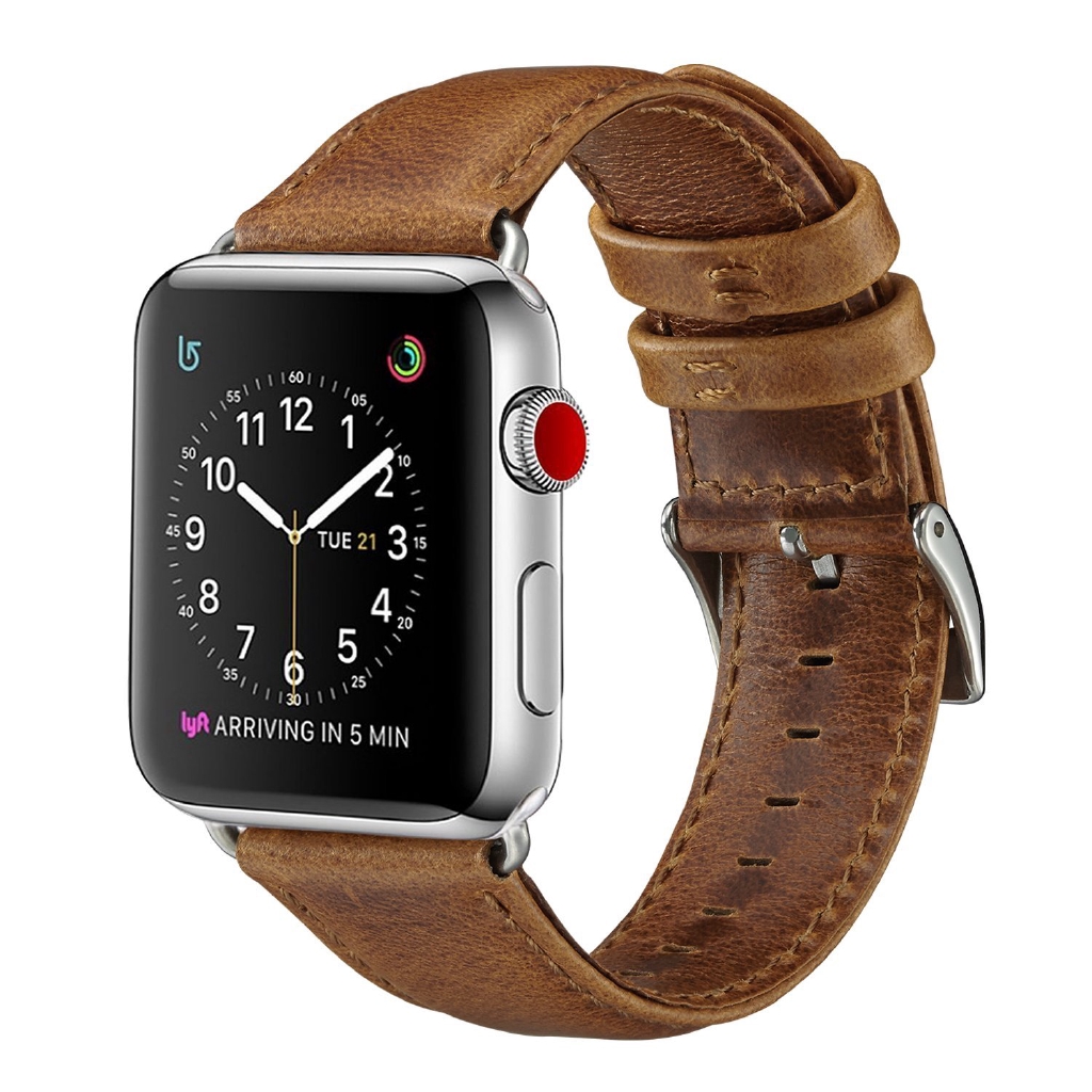 Popular Crazy Horse Top Layer Cowhide Leather Wrist Watchband Strap for Apple Watch Series 4 40mm, Series 3 / 2 / 1 38mm