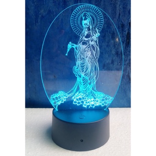 Đèn led 3d Phật, đèn thờ phật.
