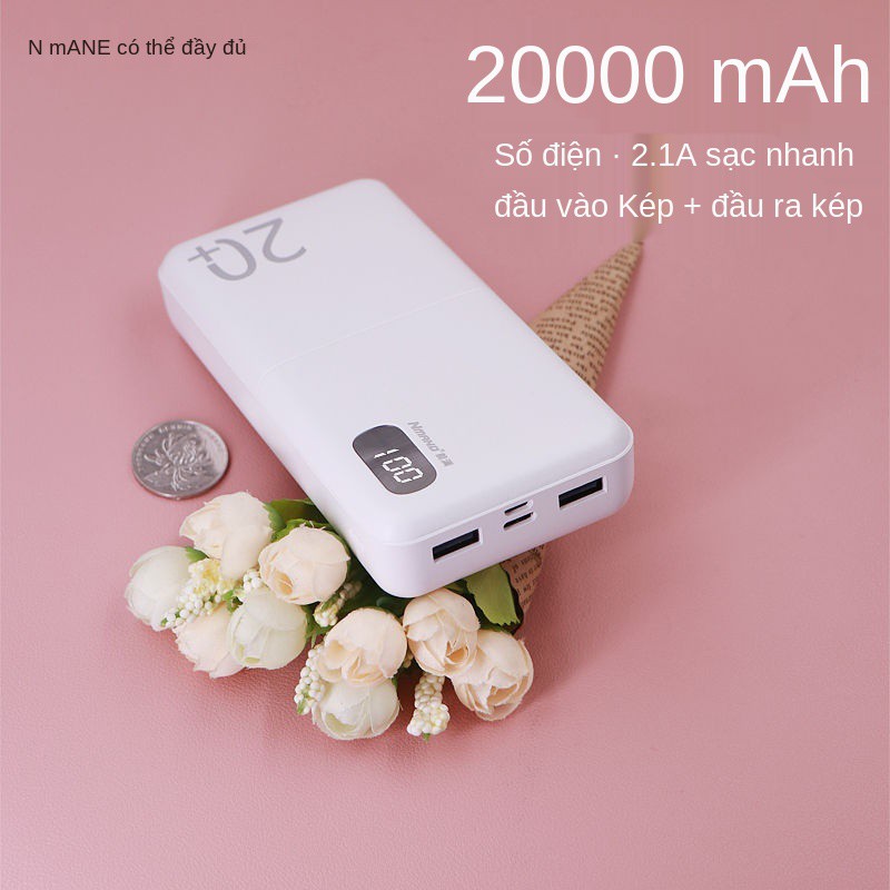 Pin sạc dự phòng mini di động sinh viên dung lượng cao 20000 mAh chính hãng Nguồn điện phù hợp cho Apple OP Huawei