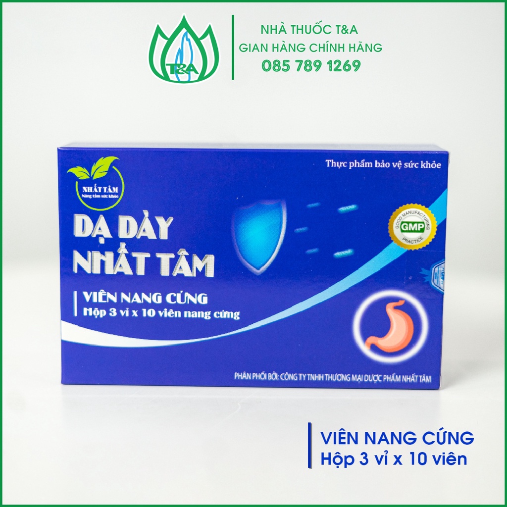 Dạ dày nhất tâm - Giảm axit dịch vị, giảm nguy cơ viêm loét dạ dày, tá tràng Hộp 30 viên