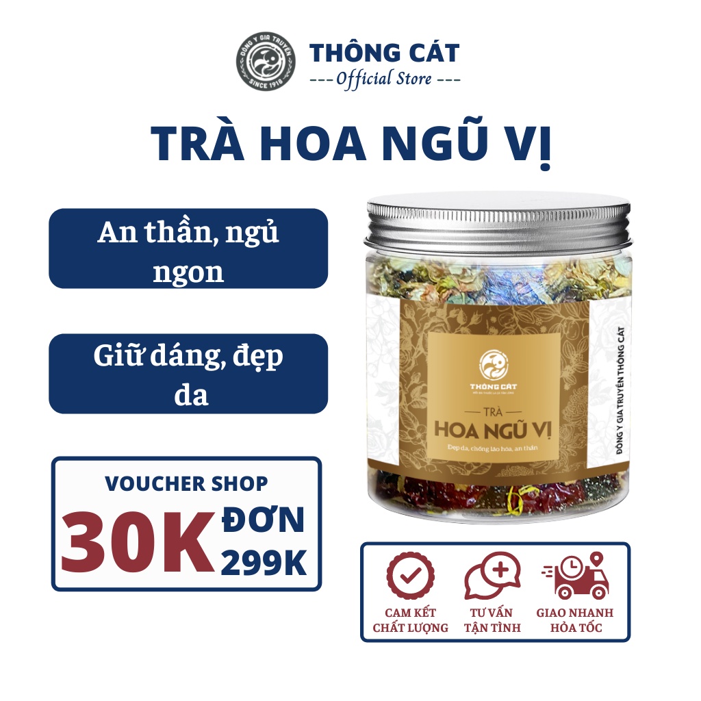 Trà hoa đường phèn ngũ vị thảo mộc sấy khô detox cơ thể - Trà hoa cúc, Hoa hồng, Táo đỏ, Hoa nhài, Sâm mật Thông Cát HCM
