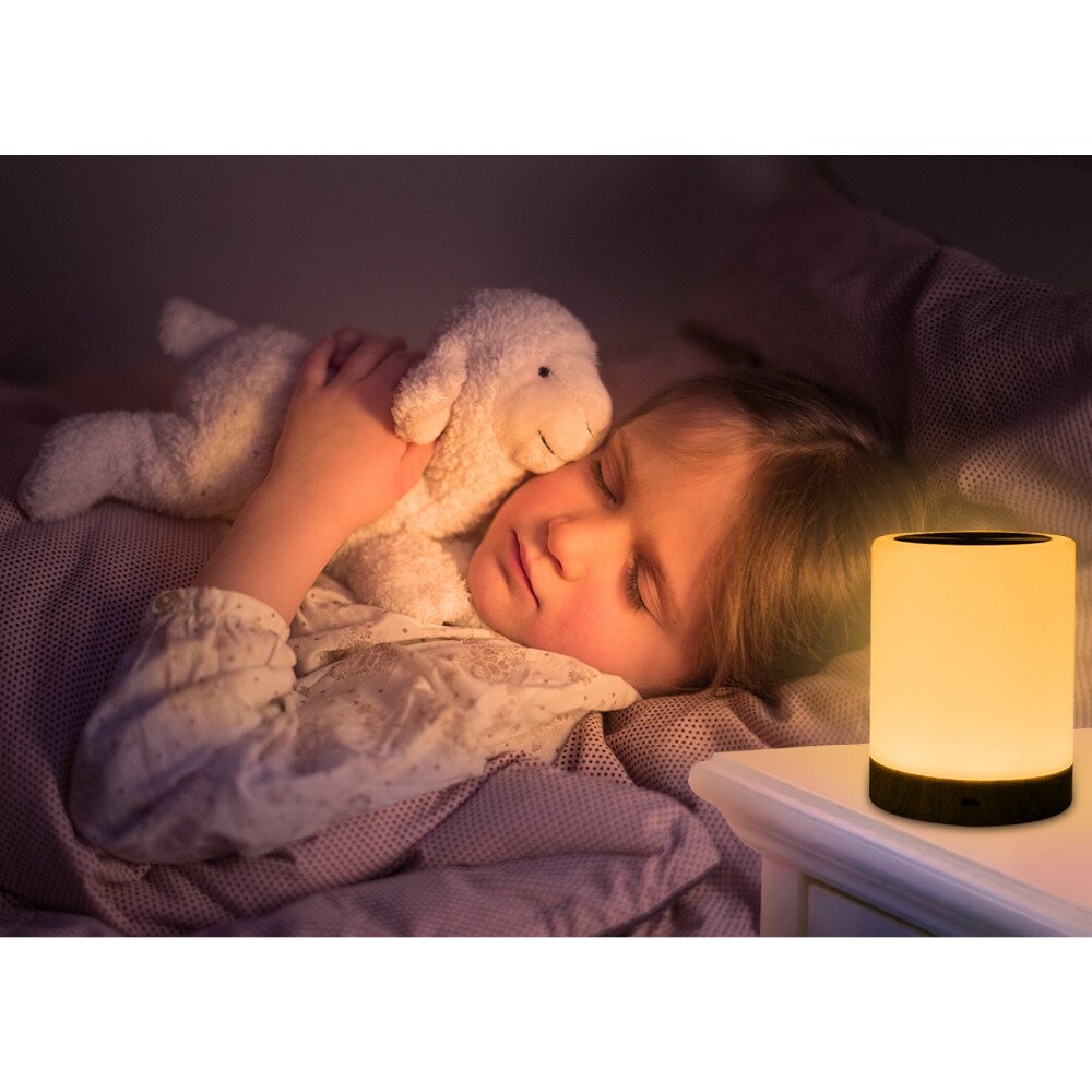 KHLITEC LED Bedside Table Lamps Touch Lamp Night Light Rechargeable Warm White Light RGB Color Bedrooms Living Room Portable