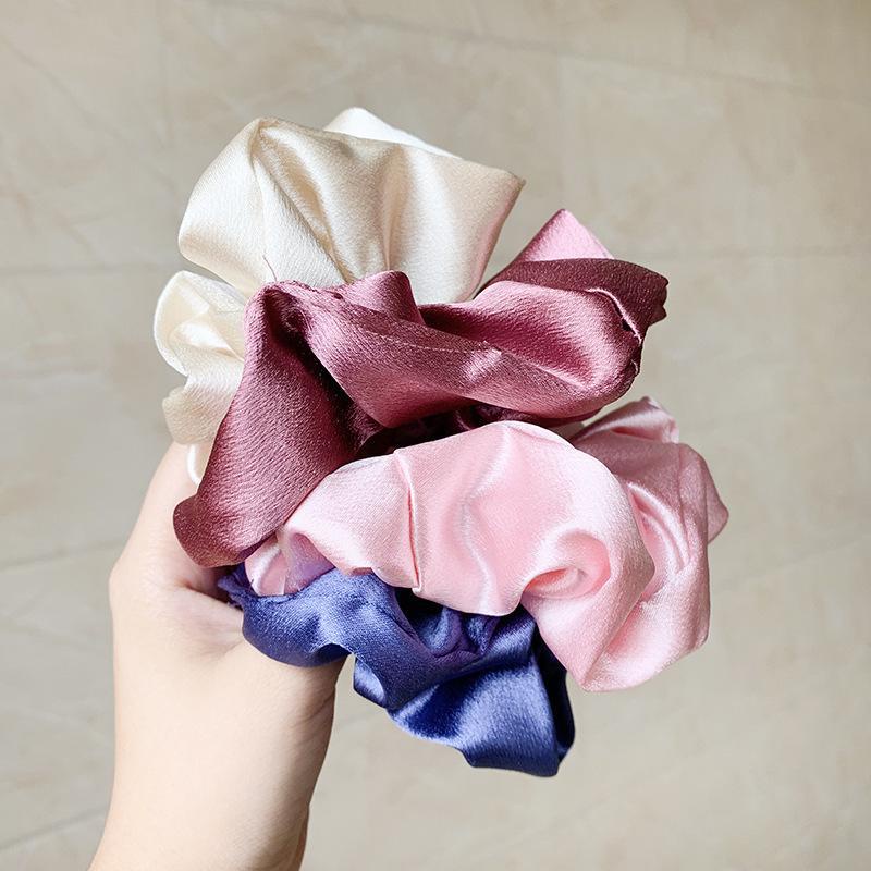 Cột tóc scrunchies vải phi bóng nữ xinh cute CT05