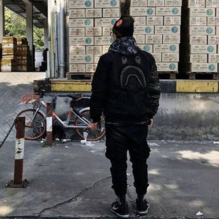 Áo khoác bape,Bomber jacket cá mập,Unisex