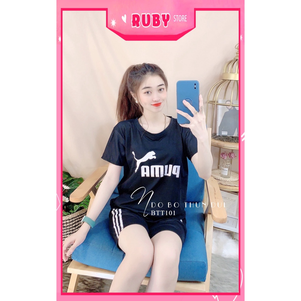 Đồ bộ thun đùi cho nữ mặc nhà chất vải mềm mịn mát ịn hình hoạt hình dễ thương BTT101