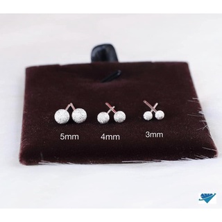Khuyên tai nụ bi bạc cát nam nữ KL62