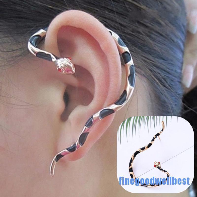 1 chiếc bông tai hình con rắn đỏ thời trang