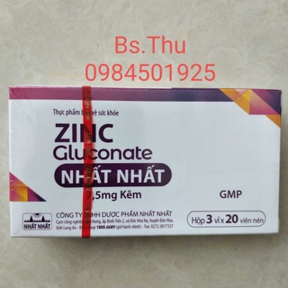 Zinc gluconat nhất nhất hộp 60 viên bổ sung kẽm hỗ trợ tăng cường sức khỏe - ảnh sản phẩm 3