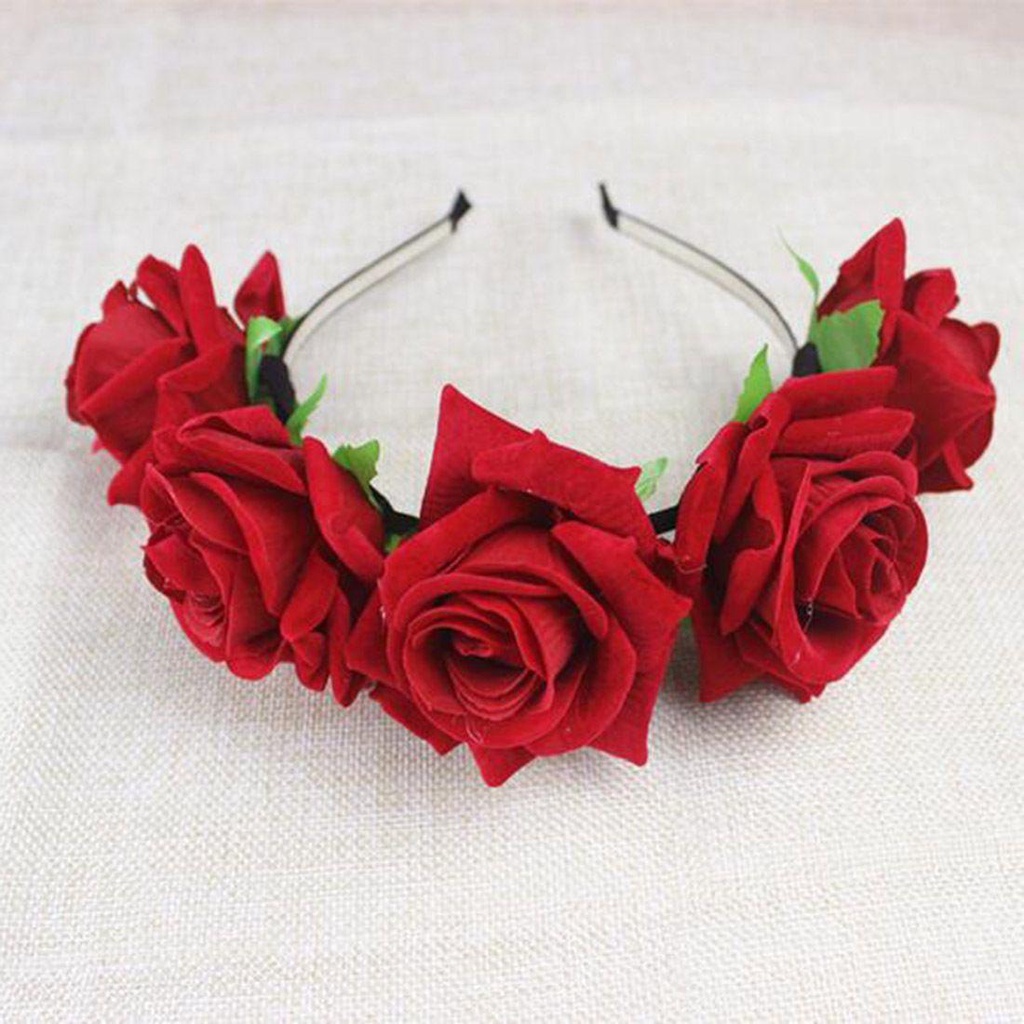 NICKOLAS Vòng Hoa Hồng Cài Tóc Thời Trang Cho Nữ