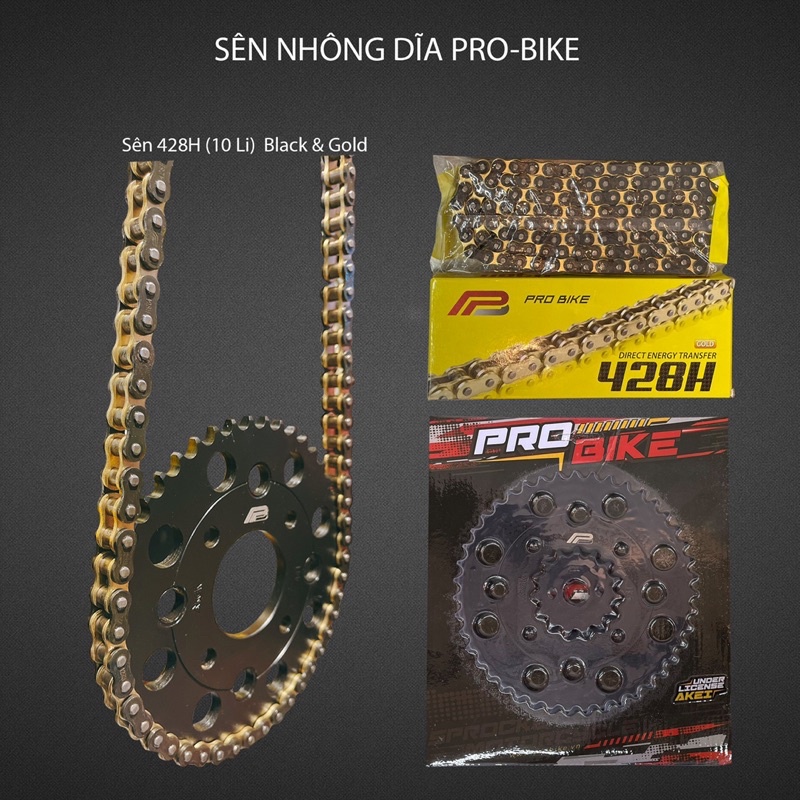 🎖COMBO SÊN NHÔNG DĨA PRO-BIKE Vàng Đen cho WINNER Winner X Sonic. DoChoiXeMay